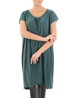 Zielona sukienka z tulipanową, szyfonową narzutką 32783